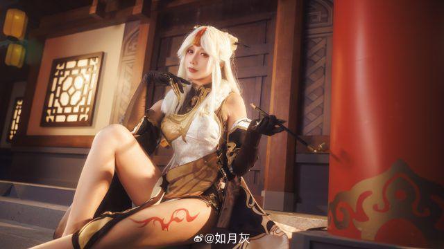图片[3]-“原神”中的角色凝光，变身后的惊艳：如月灰的绝美COS大赏！-清美唯艺
