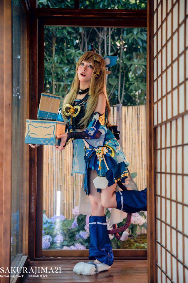 图片[2]-《原神》中的绮良良cos，展现猫耳少女的迷人风采-清美唯艺