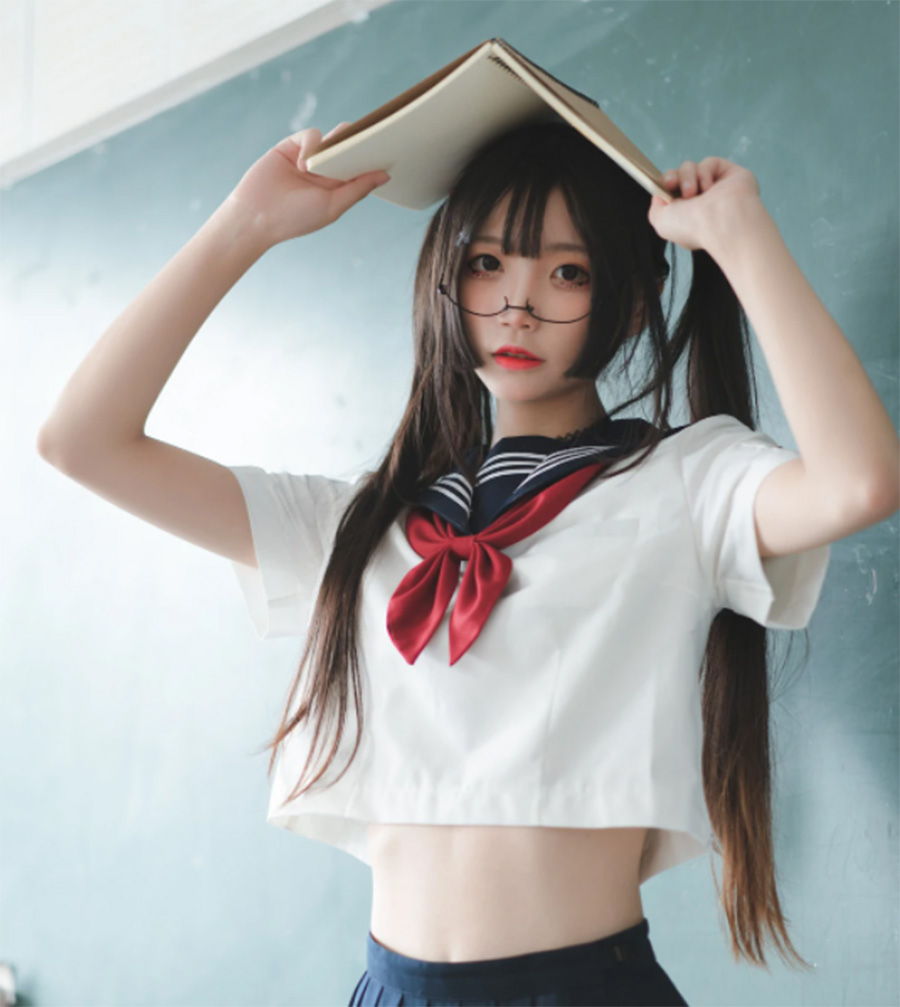 图片[2]-夜魅学姐：五更幽梦·百鬼cosplay制服写真盛宴-清美唯艺
