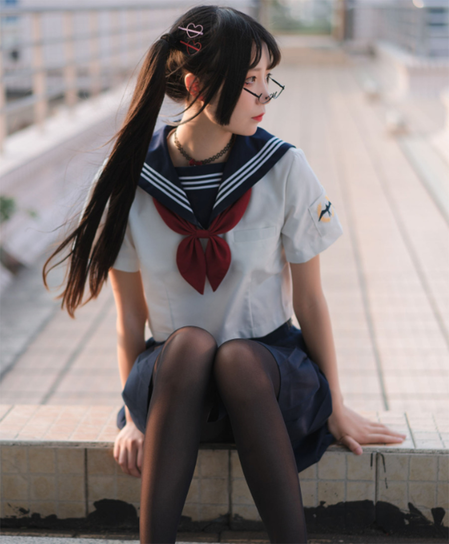 图片[5]-夜魅学姐：五更幽梦·百鬼cosplay制服写真盛宴-清美唯艺