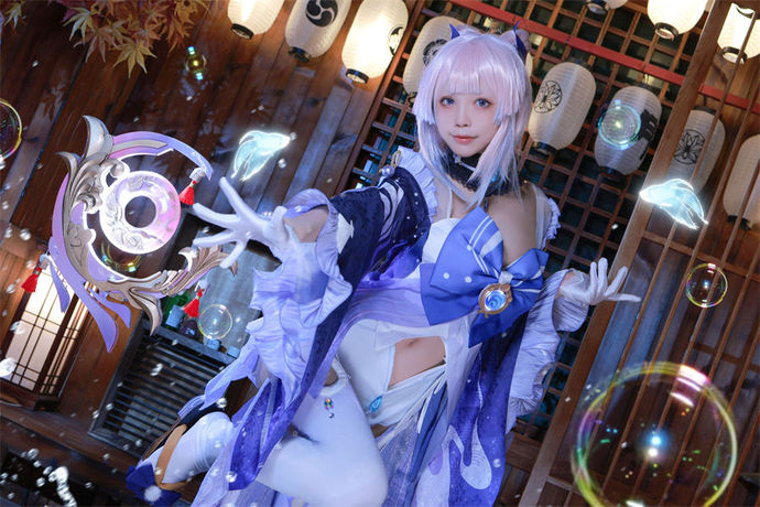 智美双全：水淼Aqua演绎《原神》珊瑚宫心海，深度探秘COS魅力-清美唯艺