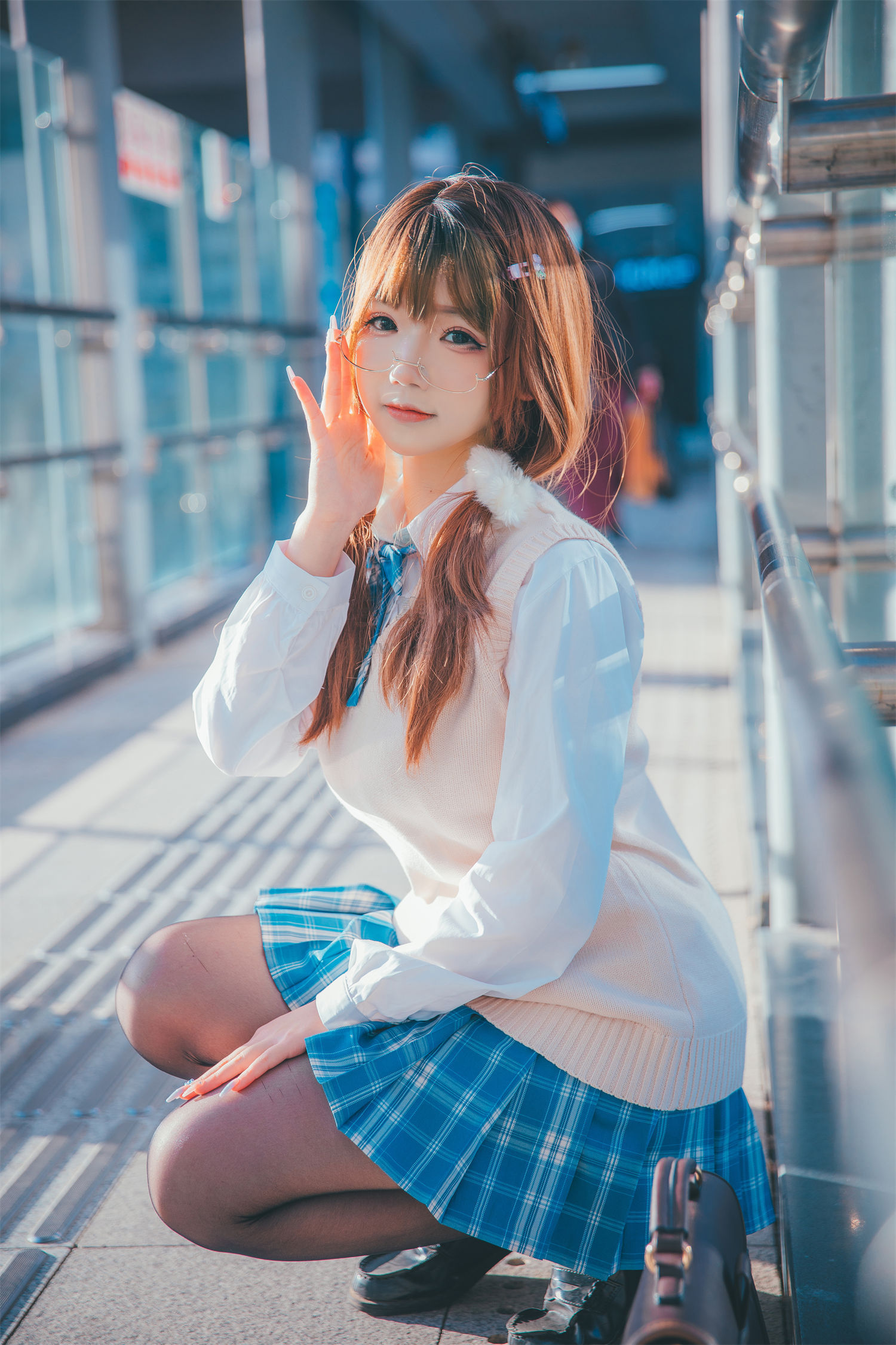 图片[4]-雪晴Astra：青春运动魅力与夕阳下JK女高中生的独特吸引力-清美唯艺