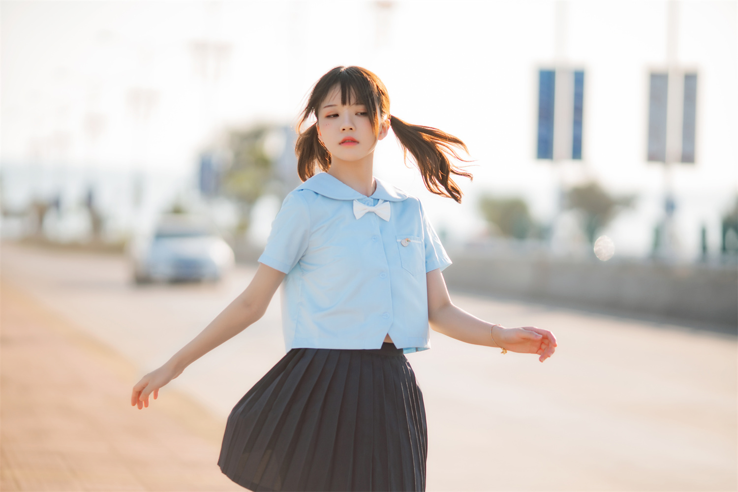 图片[2]-探寻桜桃喵免费美图：哪里能欣赏到蔚蓝色调的甜美少女风格？-清美唯艺