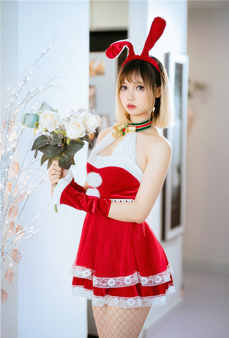 图片[3]-探索洛桑与伊梓的写真集：网袜丝带与兔兔造型之美-清美唯艺