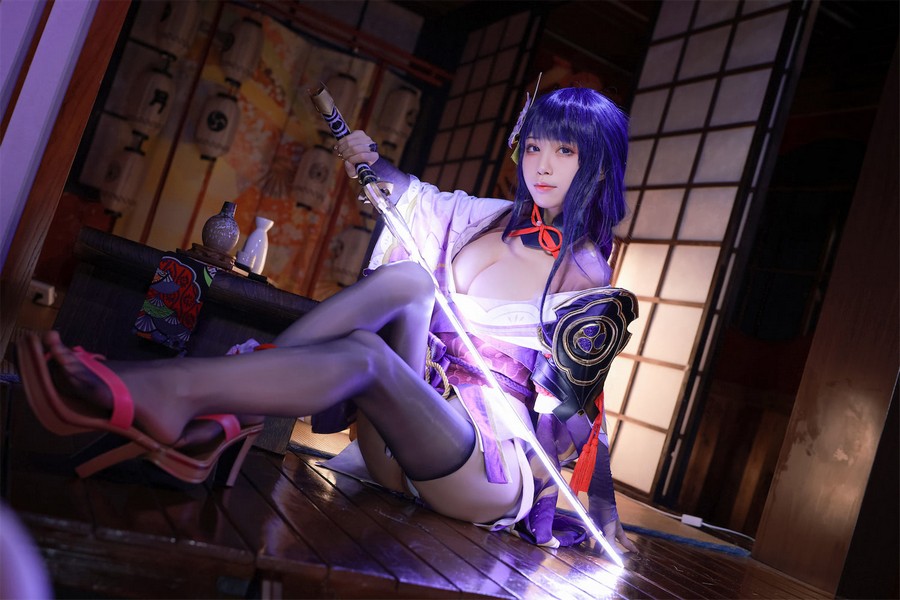 图片[3]-水淼 aqua 的 cos 解析：雷电将军的精彩图片合集-清美唯艺