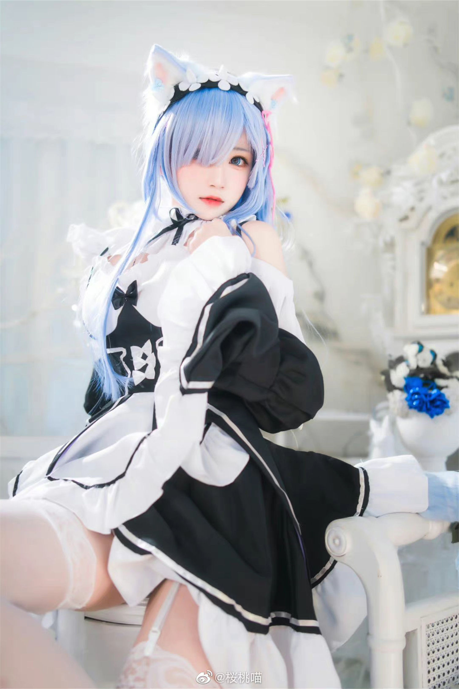 图片[6]-桜桃喵 cos 长发猫耳雷姆，带你探索《从零开始的异世界生活》及其相关作品-清美唯艺