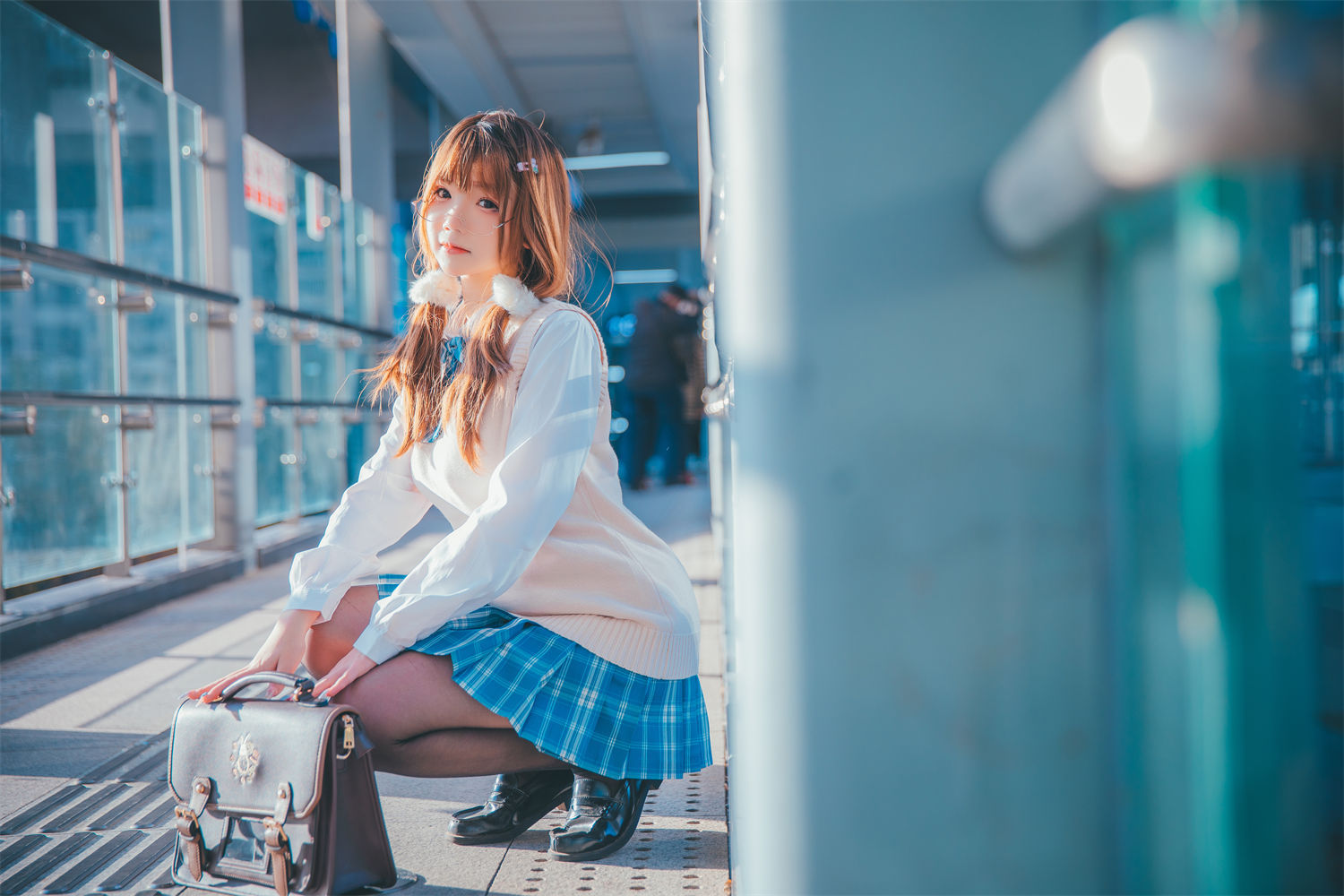 图片[3]-雪晴Astra：青春运动魅力与夕阳下JK女高中生的独特吸引力-清美唯艺
