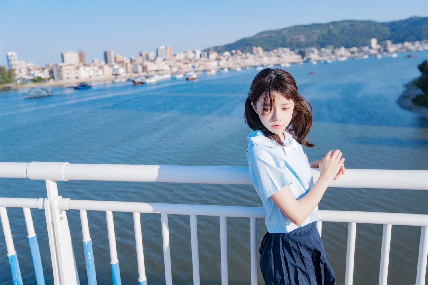 图片[5]-探寻桜桃喵免费美图：哪里能欣赏到蔚蓝色调的甜美少女风格？-清美唯艺