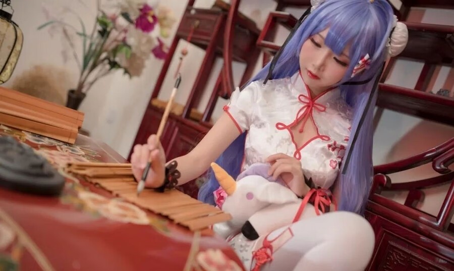 图片[4]-哪家爱宕COS最接近原版？品味面饼仙儿的旗袍魅力-清美唯艺